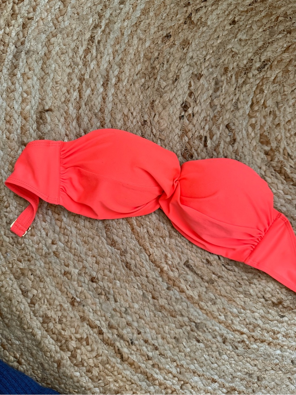 Luli Fama Neon Coral Bikini Strap Detail - Bright Coral